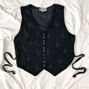 Speed Limit Vintage Black Beaded Vest